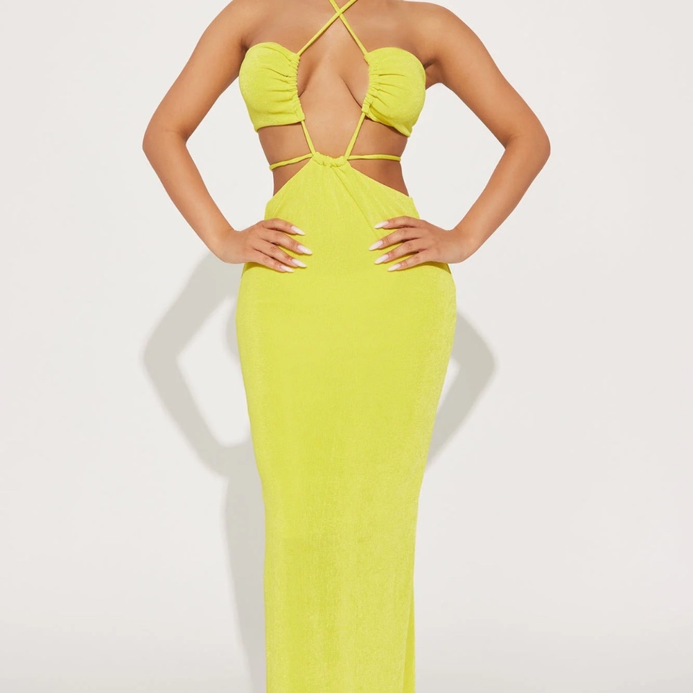 No Strings Attached Maxi Dress Lime